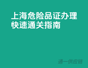 上海危险品证办理，快速通关指南