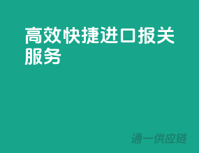 高效快捷进口报关服务