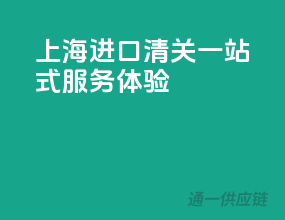 上海进口清关，一站式服务体验