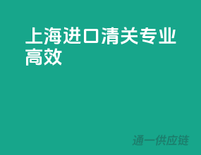 上海进口清关，专业高效