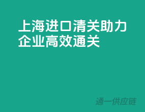 上海进口清关，助力企业高效通关
