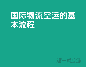 国际物流空运的基本流程