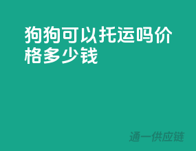 狗狗可以托运吗价格多少钱