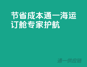 节省成本，通一海运订舱专家护航