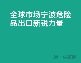 全球市场，宁波危险品出口新锐力量