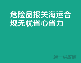危险品报关海运，合规无忧，省心省力