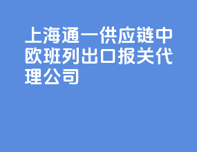 上海通一供应链中欧班列出口报关代理公司