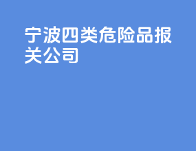 宁波四类危险品报关公司