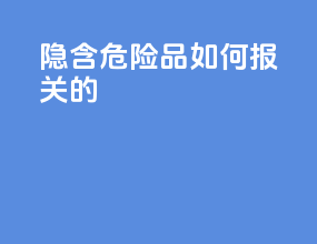 隐含危险品如何报关的