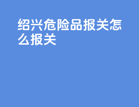 绍兴危险品报关怎么报关