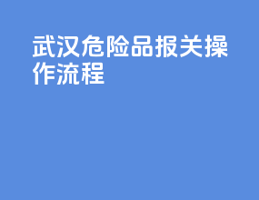 武汉危险品报关操作流程