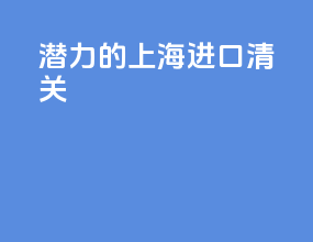 潜力的上海进口清关