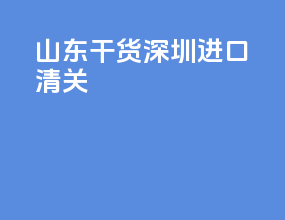 山东干货深圳进口清关
