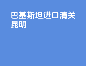 巴基斯坦进口清关昆明