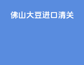 佛山大豆进口清关