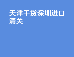 天津干货深圳进口清关