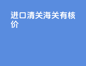 进口清关海关有核价