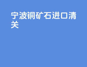 宁波铜矿石进口清关