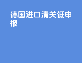 德国进口清关低申报