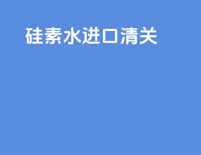 硅素水进口清关