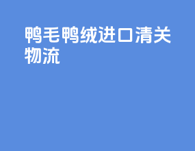 鸭毛鸭绒进口清关物流