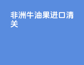 非洲牛油果进口清关