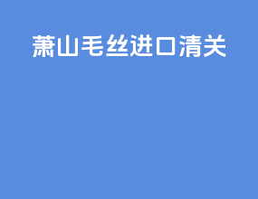 萧山毛丝进口清关
