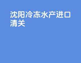 沈阳冷冻水产进口清关