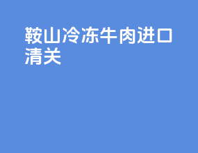 鞍山冷冻牛肉进口清关