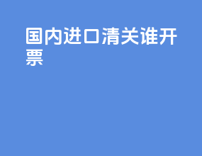 国内进口清关谁开票