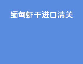缅甸虾干进口清关