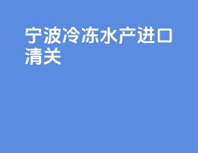 宁波冷冻水产进口清关