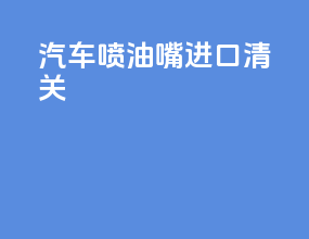汽车喷油嘴进口清关