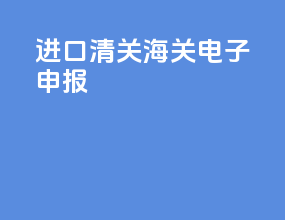 进口清关海关电子申报