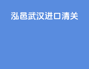 泓邑武汉进口清关