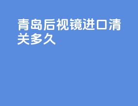青岛后视镜进口清关多久