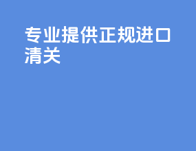 专业提供正规进口清关