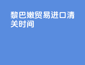 黎巴嫩贸易进口清关时间