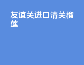 友谊关进口清关榴莲