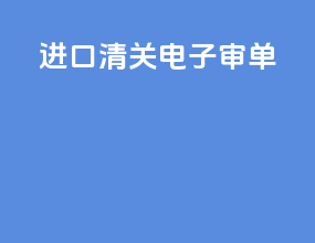 进口清关电子审单