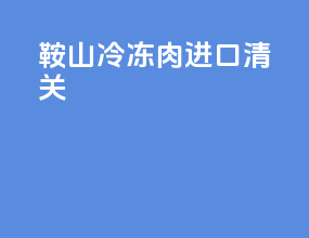 鞍山冷冻肉进口清关