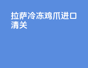 拉萨冷冻鸡爪进口清关