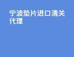 宁波垫片进口清关代理