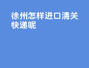 徐州怎样进口清关快递呢