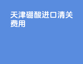 天津硼酸进口清关费用