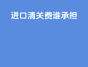 进口清关费谁承担