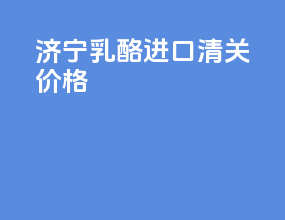 济宁乳酪进口清关价格