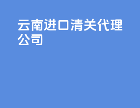 云南进口清关代理公司