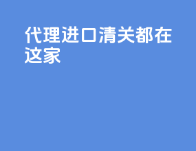 代理进口清关都在这家