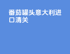 番茄罐头意大利进口清关